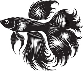 Big Arowana fish vector illustration silhouette isolated on white background