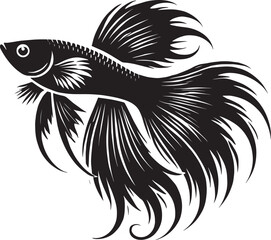 Big Arowana fish vector illustration silhouette isolated on white background