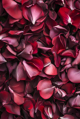 A close up of red petals with a red background