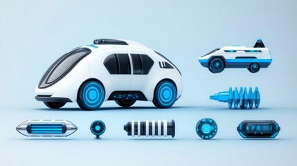 Futuristic Electric Vehicle Concept with Dynamic Design Elements