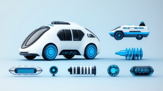 Futuristic Electric Vehicle Concept with Dynamic Design Elements - Powered by Adobe