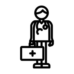 Paramedic Vector Line Icon Design