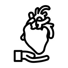 Heart Donation Vector Line Icon Design
