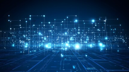 Digital Network: Nodes Connect Globally