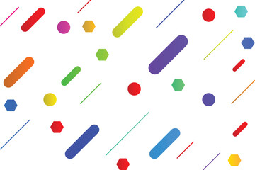 Colorful Geometric Abstract Background with Shapes and Lines 