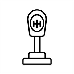 Car transmission isolated on white Editable stroke, web template vector illustration.