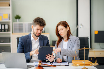 Modern lawyer office a professional discussion, legal documents, and teamwork. Perfect for business, legal advice