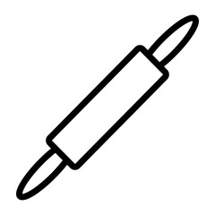 Rolling Pin Vector Line Icon Design