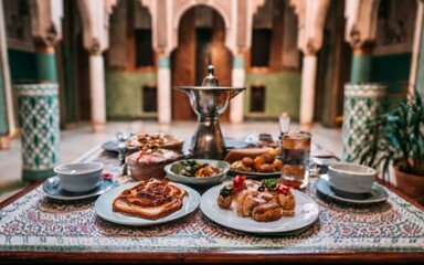 Naklejka premium table setting for a dinner