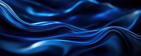 Obraz premium Mesmerizing close-up of flowing blue liquid with natural ripples, ideal for advertising purity, refreshment, and vitality