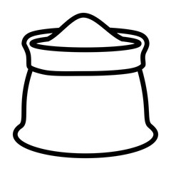 Flour Bag Vector Line Icon Design