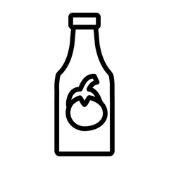 Ketchup Vector Line Icon Design