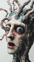 Naklejka premium Surreal Horror Sculpture: A Grotesque, Enigmatic Creature