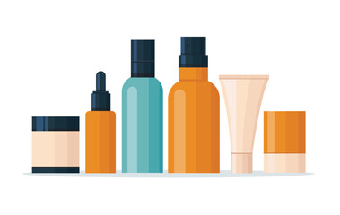 Group of skincare products vector illustration	
