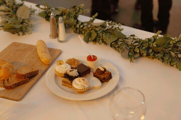 wedding reception dessert plate with treats
