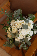 big white roses for wedding bouquet