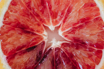 Close up of sliced blood orange