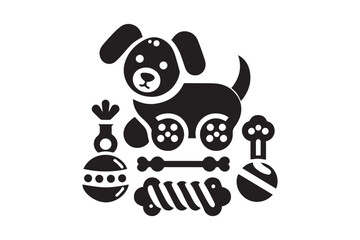 Dog toy icon. Dog toy element for pet shop logo.
