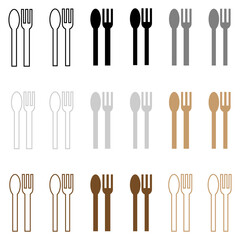 18種類のフォークとスプーン