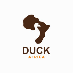 duck africa simple logo in negative space