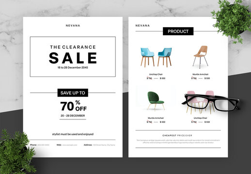 Black And White Clearance Sale Flyer