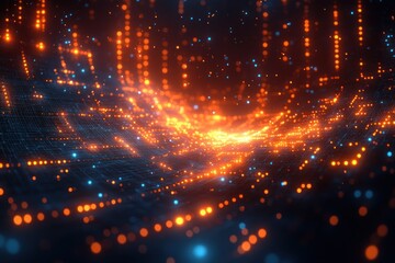 Futuristic Digital Landscape Neural Network Cyberspace Technology Concept Data Transfer