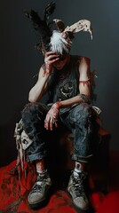 Bloody Horror Costume: A Grunge Surreal Portrait