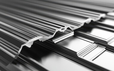 A detailed close-up of a metallic strip showcasing its smooth surface and sharp edge, emphasizing the material's texture and craftsmanship.