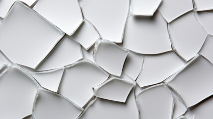 A shattered mirror with a white background.