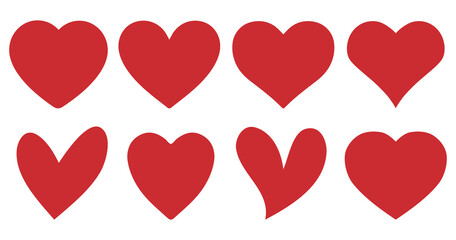 Heart, love, romance red hearts. Heart vector icons. Red heart love symbol isolated editable vector. Vector hearts for Christmas gifts, Valentine's Day, birthday. Simple trendy cute symbol. Soul, core