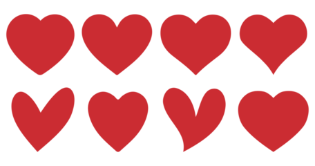 Heart, love, romance red hearts. Heart vector icons. Red heart love symbol isolated editable vector. Vector hearts for Christmas gifts, Valentine's Day, birthday. Simple trendy cute symbol. Soul, core