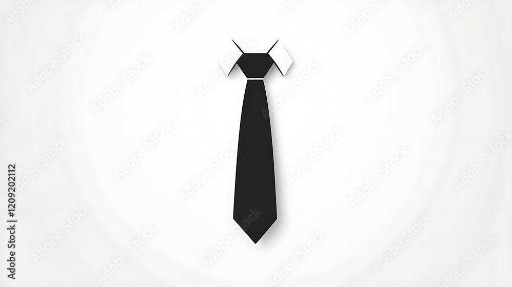 Fototapete a simple vector logo of an unbuttoned tie, in a flat design with a minimalist style, on a white back