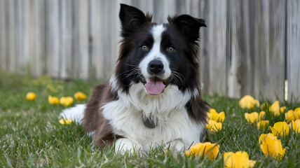 A cute illustration of a dog and cat celebrating Christmas with love and happiness in a festive winter design