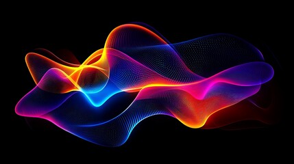Bright Glowing Explosion of Neon Colors in Abstract Art