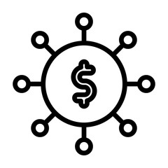 Asset Management Vector Line Icon Design