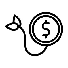 Obraz premium Sustainable Finance Vector Line Icon Design