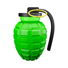 a 3d rendered illustration of green grenade