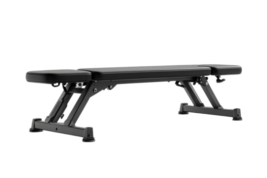 Adjustable weight bench ideal for strength training and exercise routines at home or gym isolated on transparent background
