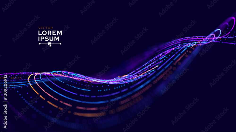 Aufkleber abstract circular line trails moving in circle. blue digital business or science background. medical