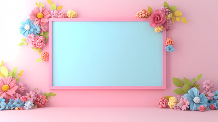 Sunset Beach Flower Landscape