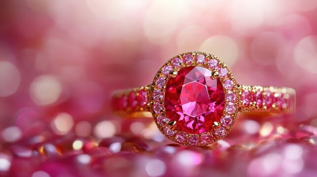 Luxury ruby ring with diamond accents
