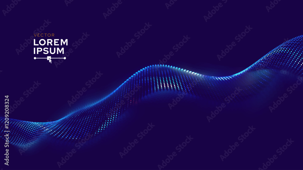 Aufkleber Hi Tech Network Connection Grid. 3D Technology Style Banner Design. Technology Vector Illustration. Futuristic Design for Technology or Science Event.