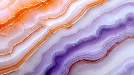 Obraz premium Abstract Artwork of Marble with Orange and Purple Hues