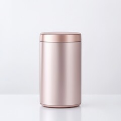A sleek, modern rose gold trash can with a minimalist design, perfect for contemporary home decor.