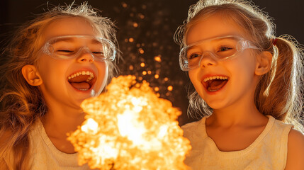 Students are conducting a chemistry experiment during school class.
