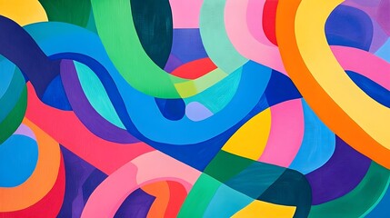 Obraz premium A colorful painting with a lot of different colors and shapes