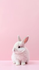 Fototapeta premium Pink aesthetic rabbit wallpaper animal rodent mammal