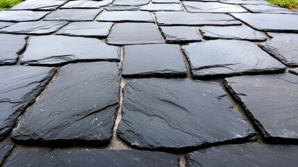 A Pathway of Black Stones