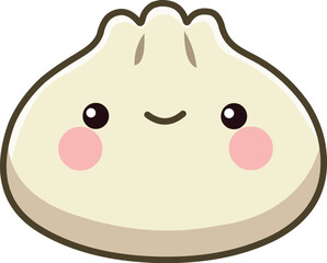 Cute Kawaii Dumpling with Rosy Cheeks