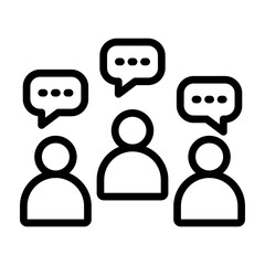 Group Discussion Vector Line Icon Design